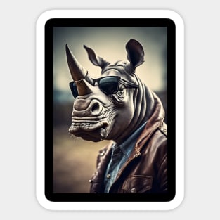 funny rhino Sticker